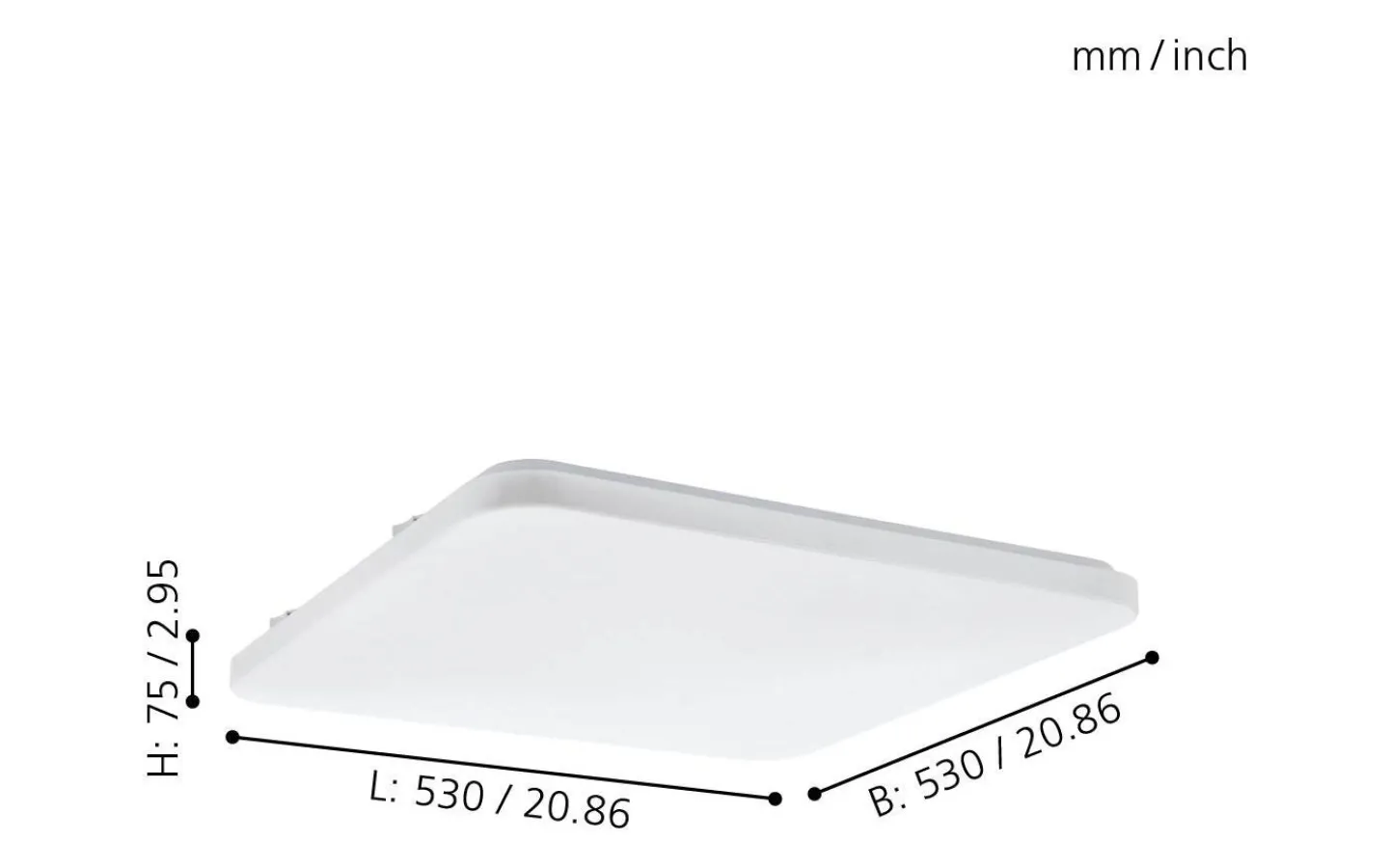Plafonder < Eglo Frania Plafond 53cm LED 3000K 50W Vit