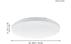 Plafonder < Eglo Frania Plafond Rund 43cm LED 3000K 33W Vit