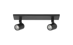 Badrumslampor Tak|Takspot Med 2 Lampor < ArmaturHantverk Fårö Takspotlight 40cm Svart IP44