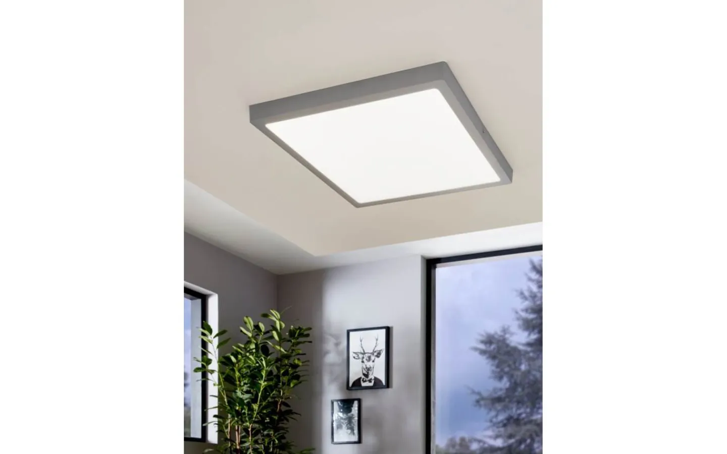 Plafonder < Eglo Fueva Plafond 40cm LED 4000K 22W Silver