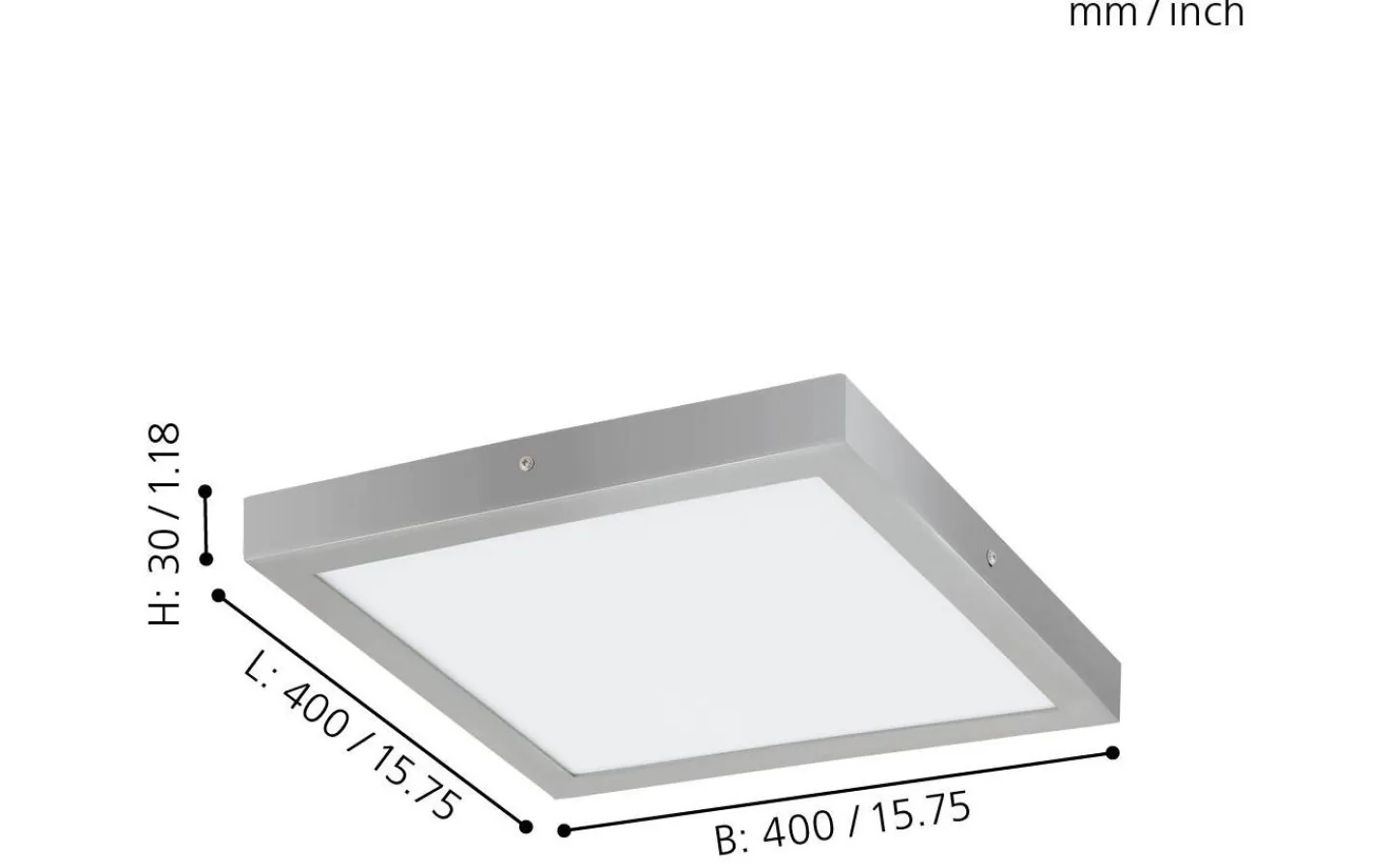 Plafonder < Eglo Fueva Plafond 40cm LED 4000K 22W Silver