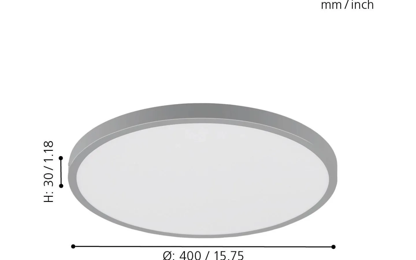Plafonder < Eglo Fueva Plafond Rund 40cm LED 4000K 22W Silver