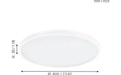 Plafonder-Eglo Fueva Plafond Rund 60cm LED 3000K 27W Vit