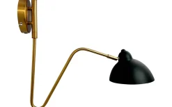 Läslampor < Dyberg Larsen Futura Vägglampa Svart med Mässingsarm