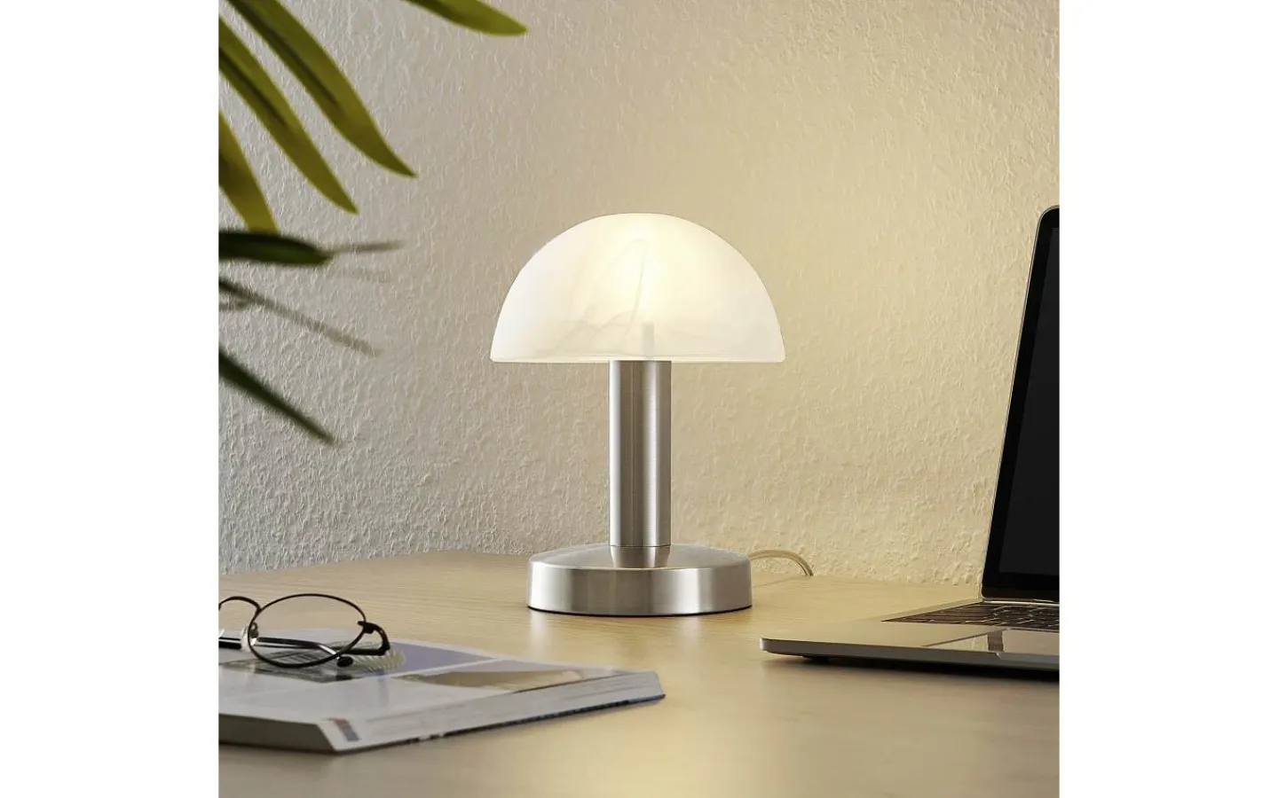 Bordslampor-Trio Lighting Fynn II Bordslampa 21cm E14 borstat stål