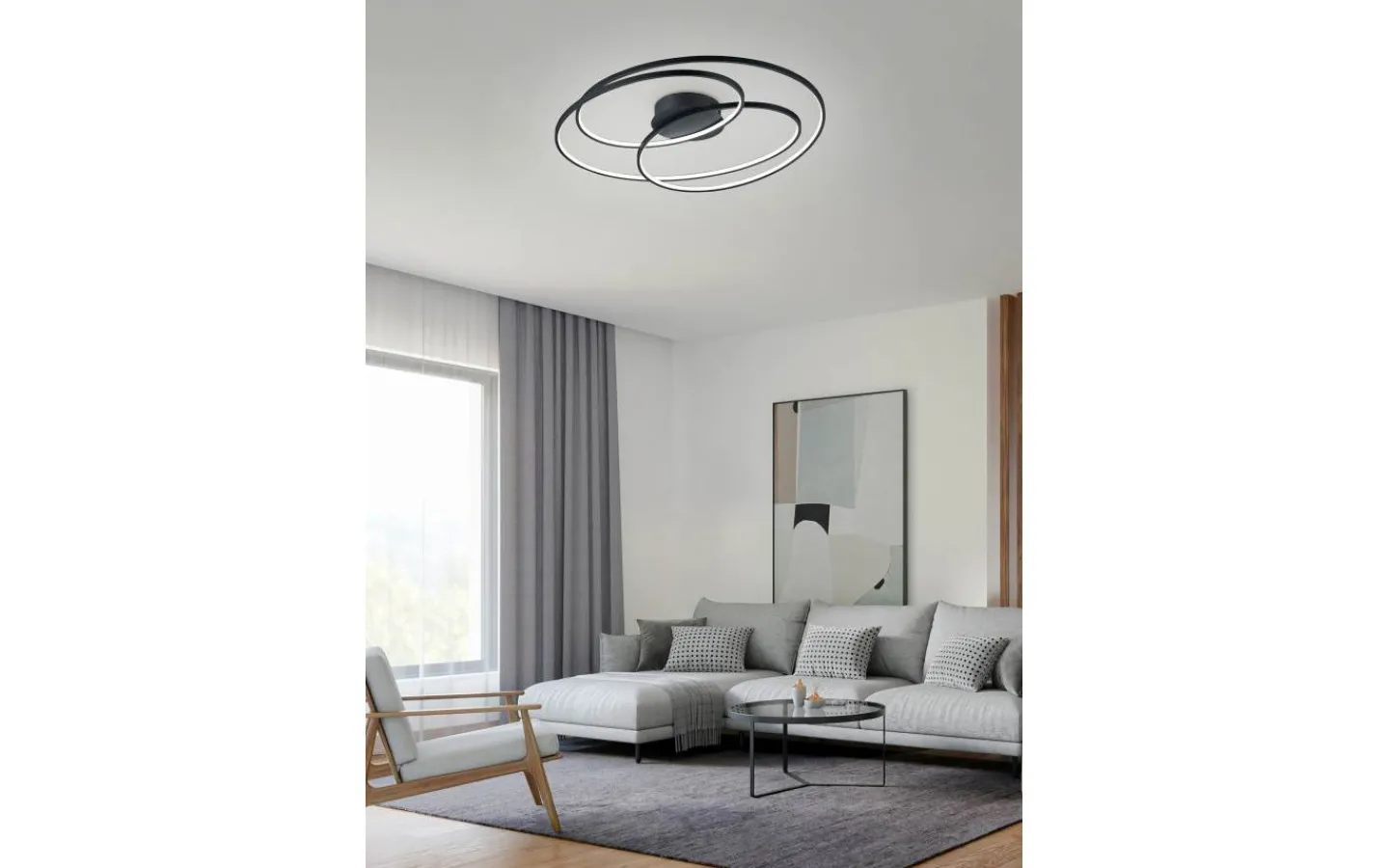 Plafonder-Trio Lighting Gale Plafond LED 80cm mattsvart