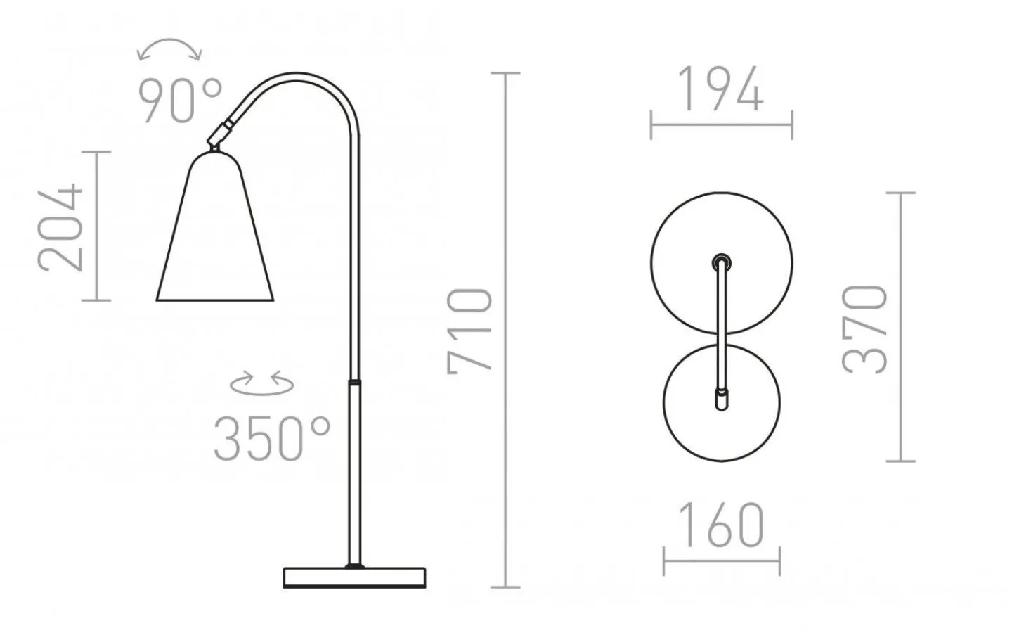 Sovrum|Bordslampor < Rendl Garbo Bordslampa 71cm Svart krom