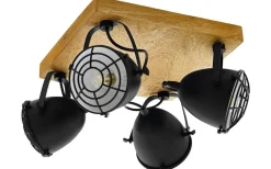 Takspot Med Minst 4 Lampor < Eglo Gatebeck Takspotlight 30cm 4L Trä/Svart