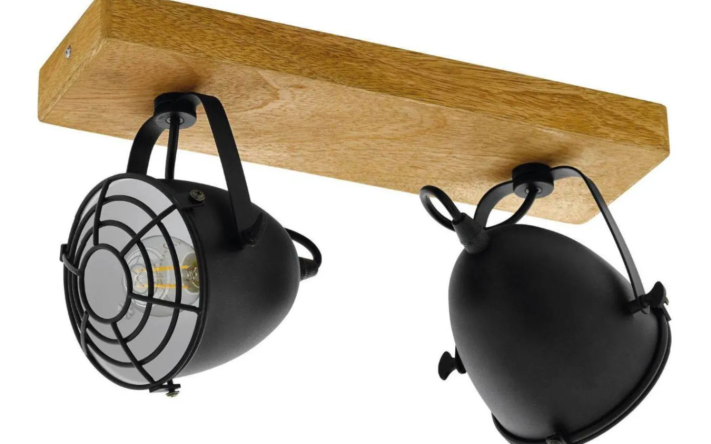 Takspot Med 2 Lampor-Eglo Gatebeck Takspotlight 36cm 2L Trä/Svart