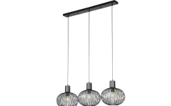 Avlånga Taklampor-Trio Lighting Gila Takpendel 3-delad E27 mattsvart