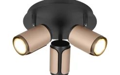 Runda Takspotlights|Takspot Med 3 Lampor-Trio Lighting Gillan Spotlight 3-delad GU10 kaffebrun