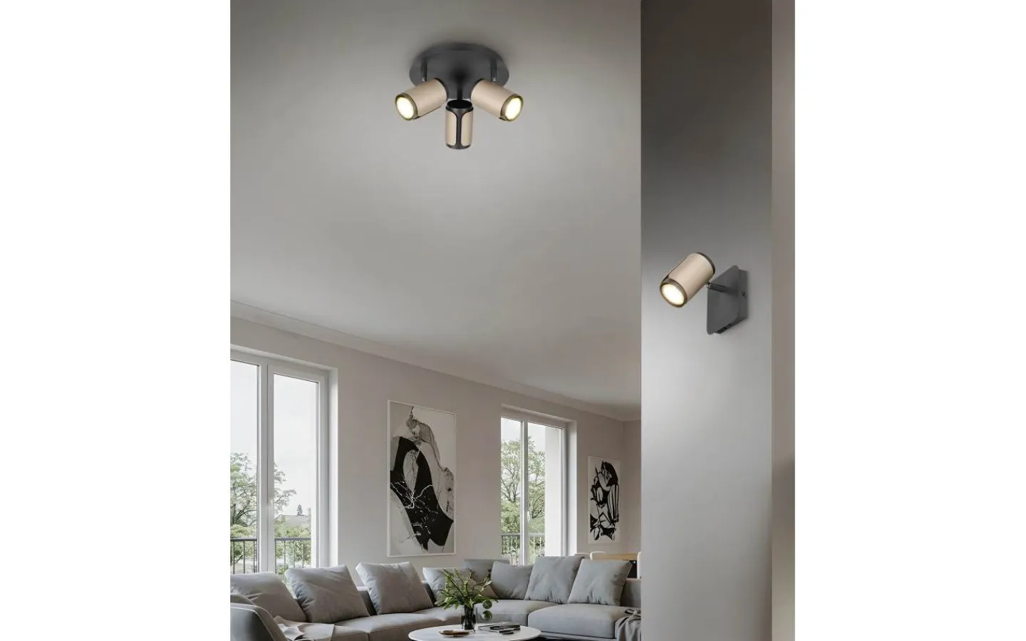 Läslampor < Trio Lighting Gillan Spotlight GU10 kaffebrun