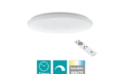 Plafonder < Eglo Giron Plafond 57cm LED 3000-5000K 36W Kristall med Fjärrkontroll Vit