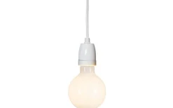 Sladdställ Med Sockel-Star Trading Glaze Textilsladd 5m med Porslinssockel E27 Vit