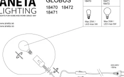 Bordslampor < Aneta Globus Bordslampa 18cm Brun