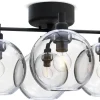 Plafonder < Belid Gloria Plafond 46cm 4L Svartstruktur/Klart Glas