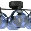 Plafonder < Belid Gloria Plafond 46cm 4L Svartstruktur/Blått Glas