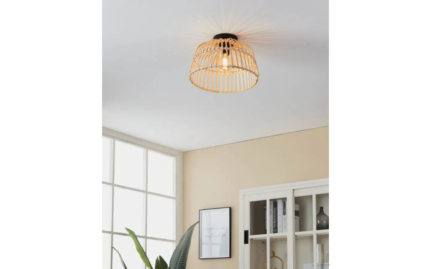 Plafonder < Eglo Glyneath Plafond 37,5cm Natur/Svart
