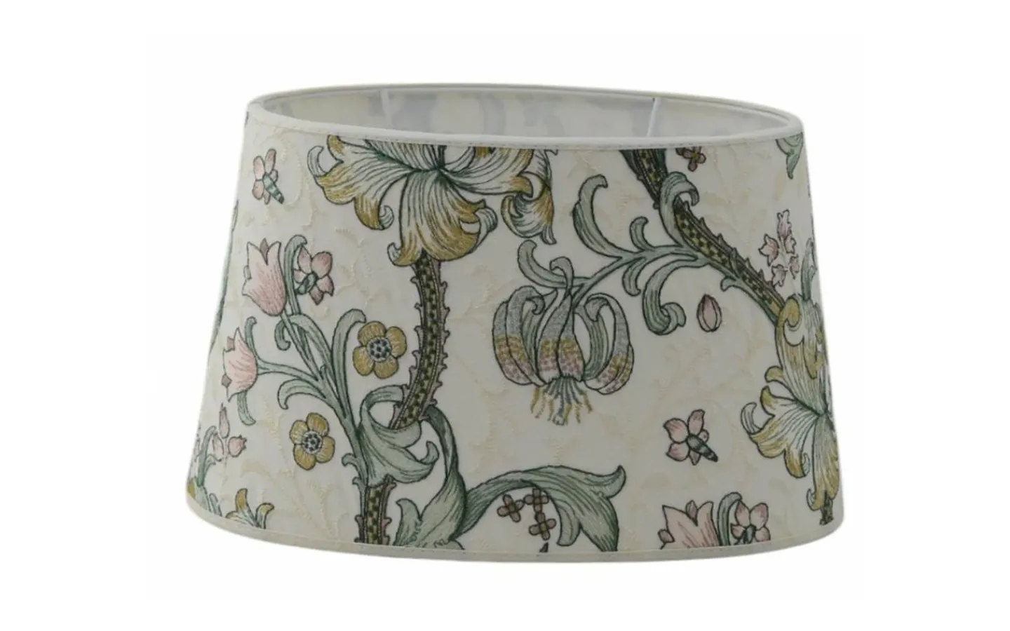 Ovala Lampskärmar-Hallbergs Golden Lily Oval Lampskärm 20cm Embroidery Linen Blush William Morris