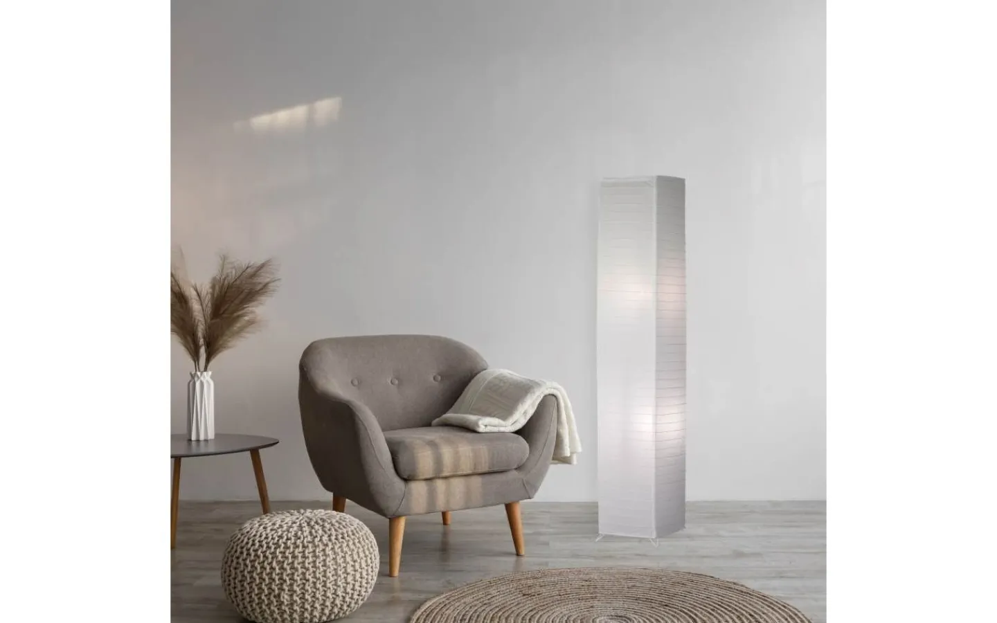 Golvlampor < Reality Golvlampa i bambu, 2xE27, vit