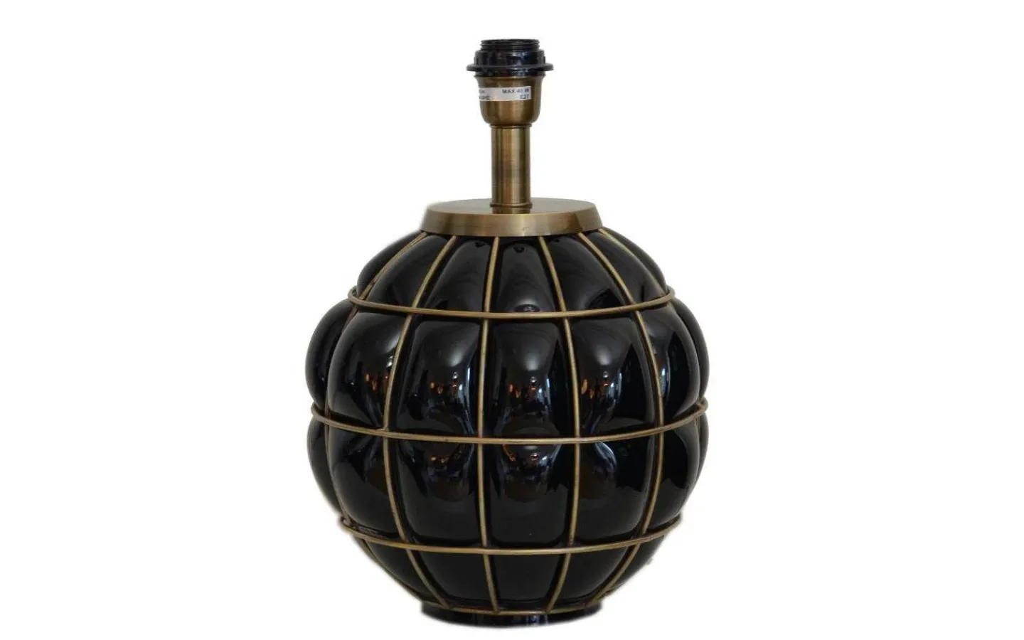 Lampfötter < Hallbergs Grace Kelly Lampfot 38cm Svart/Mässing