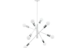 Stora Taklampor Ø70-150 Cm-Eglo Gradoli Taklampa 71cm 8L Vit/Krom