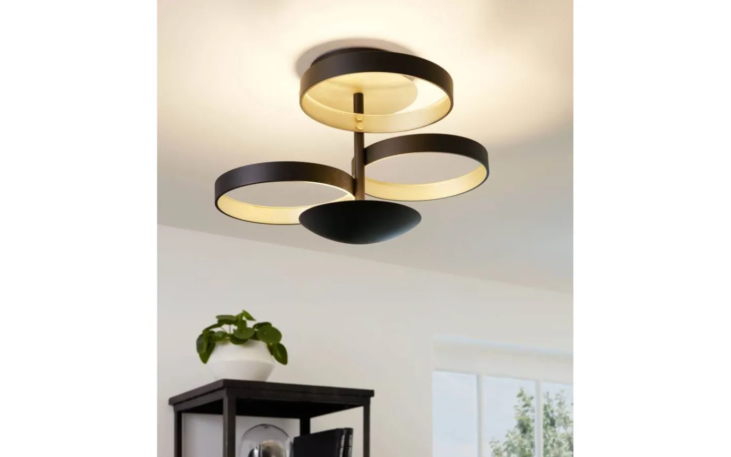 Plafonder-Eglo Gromola Plafond 54cm LED 3000K 33,8W Svart
