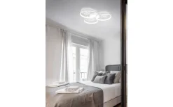 Plafonder < Trio Lighting Groovy Plafond LED 3-delad matt vit/krom