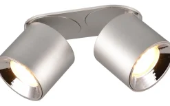 Takspot Med 2 Lampor-Trio Lighting Guayana Spotlight 2-delad GU10 borstad aluminium