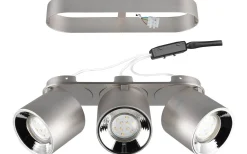 Takspot Med 3 Lampor-Trio Lighting Guayana Spotlight 3-delad GU10 borstad aluminium