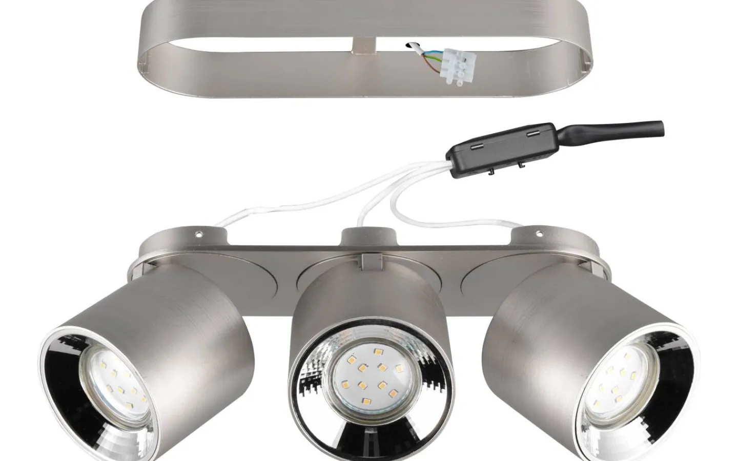 Takspot Med 3 Lampor-Trio Lighting Guayana Spotlight 3-delad GU10 borstad aluminium