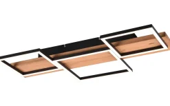 Plafonder-Trio Lighting Harper Plafond LED 65cm mattsvart/trä