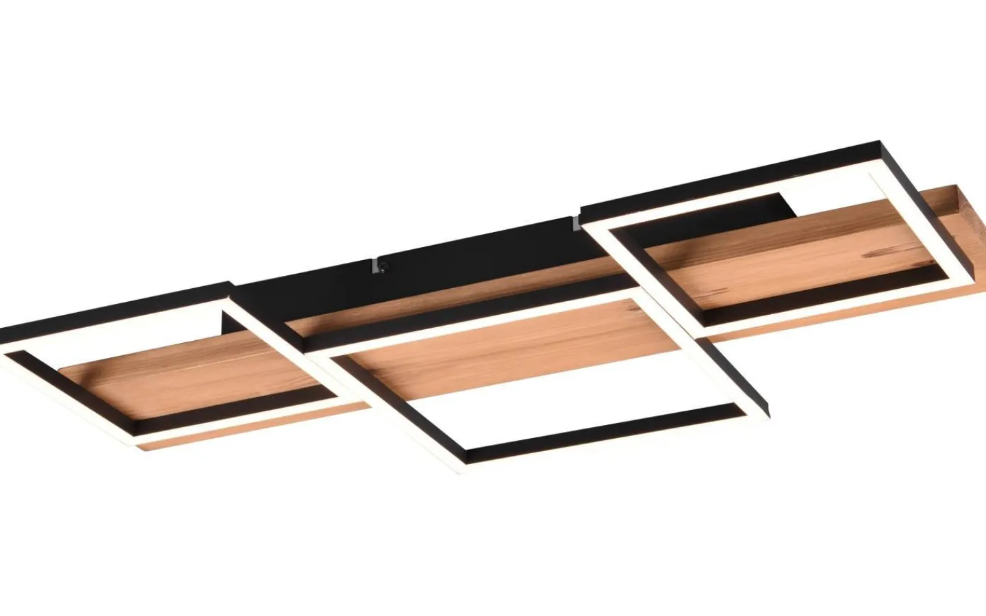 Plafonder-Trio Lighting Harper Plafond LED 65cm mattsvart/trä