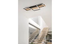 Plafonder-Trio Lighting Harper Plafond LED 65cm mattsvart/trä