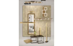 Plafonder-Trio Lighting Harper Plafond LED 65cm mattsvart/trä