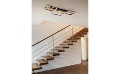 Plafonder-Trio Lighting Harper Plafond LED 65cm mattsvart/trä