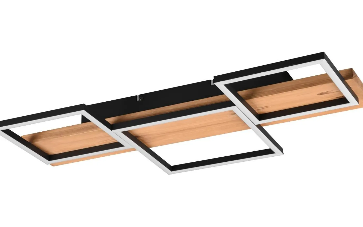 Plafonder-Trio Lighting Harper Plafond LED 65cm mattsvart/trä