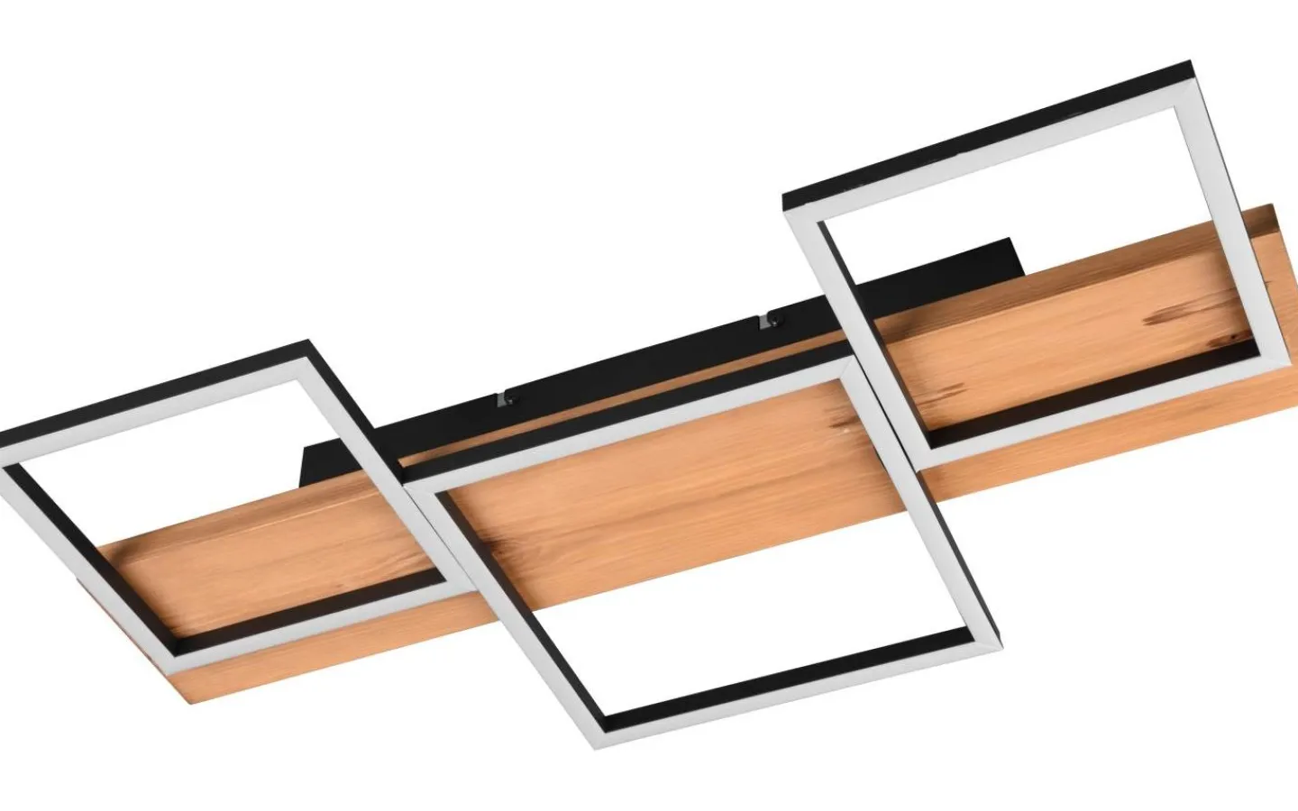 Plafonder-Trio Lighting Harper Plafond LED 65cm mattsvart/trä