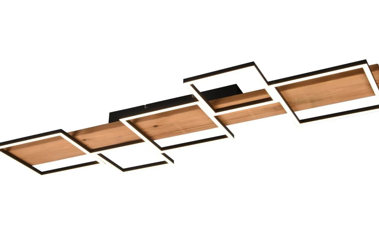 Plafonder-Trio Lighting Harper Plafond LED 115cm mattsvart/trä