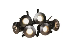 Bastulampor-Hidealite Heatspot G2 Kit Bastu 2700K 6x0,4W Borstad Stål IP44