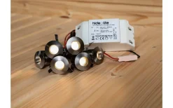 Bastulampor-Hidealite Heatspot G2 Kit Bastu 2700K 6x0,4W Borstad Stål IP44