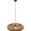Stora Taklampor Ø50-69 Cm-Trio Lighting Hedda Takpendel 52cm E27 matt svart/sisal