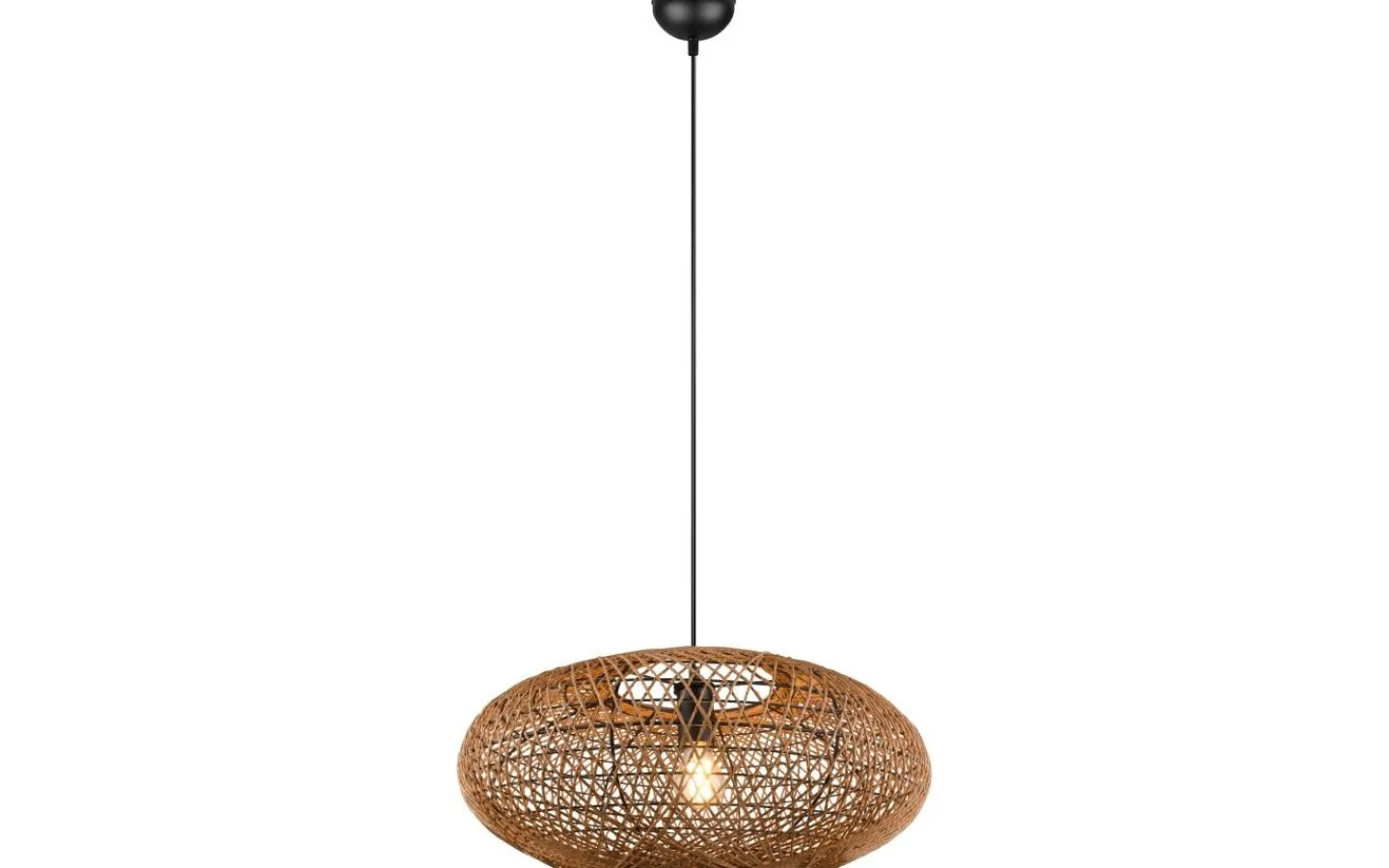 Stora Taklampor Ø50-69 Cm-Trio Lighting Hedda Takpendel 52cm E27 matt svart/sisal