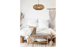 Stora Taklampor Ø50-69 Cm-Trio Lighting Hedda Takpendel 52cm E27 matt svart/sisal