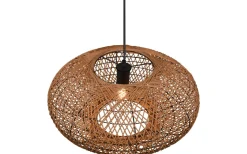 Stora Taklampor Ø50-69 Cm-Trio Lighting Hedda Takpendel 52cm E27 matt svart/sisal