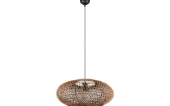 Stora Taklampor Ø50-69 Cm-Trio Lighting Hedda Takpendel 52cm E27 matt svart/sisal