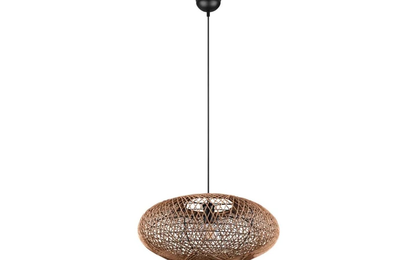 Stora Taklampor Ø50-69 Cm-Trio Lighting Hedda Takpendel 52cm E27 matt svart/sisal
