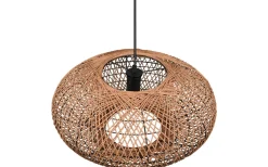 Stora Taklampor Ø50-69 Cm-Trio Lighting Hedda Takpendel 52cm E27 matt svart/sisal