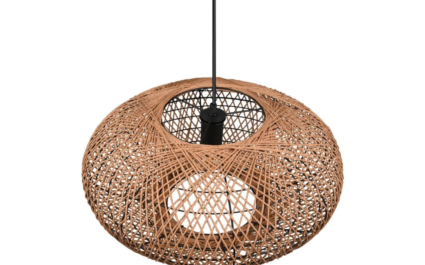 Stora Taklampor Ø50-69 Cm-Trio Lighting Hedda Takpendel 52cm E27 matt svart/sisal