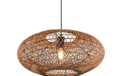 Stora Taklampor Ø50-69 Cm-Trio Lighting Hedda Takpendel 52cm E27 matt svart/sisal
